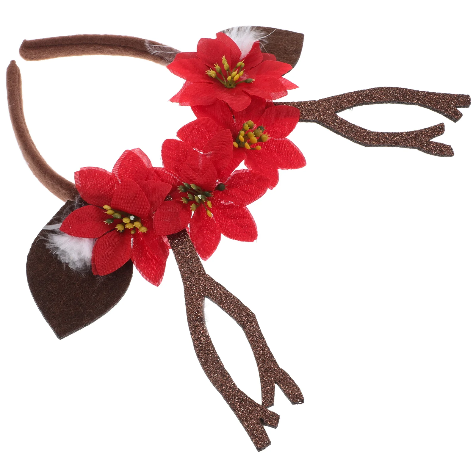 Рождественская повязка на голову с оленьими ушками хвостовые рога светящиеся