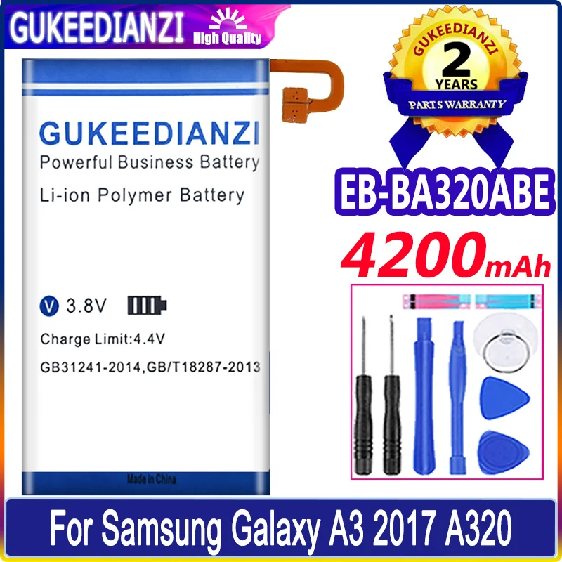 

For SAMSUNG EB-BA320ABE 4200mAh Battery For Samsung Galaxy A3 (2017) A320 SM-A320F A320Y A320FL A320F/DS A320Y/DS + Tools