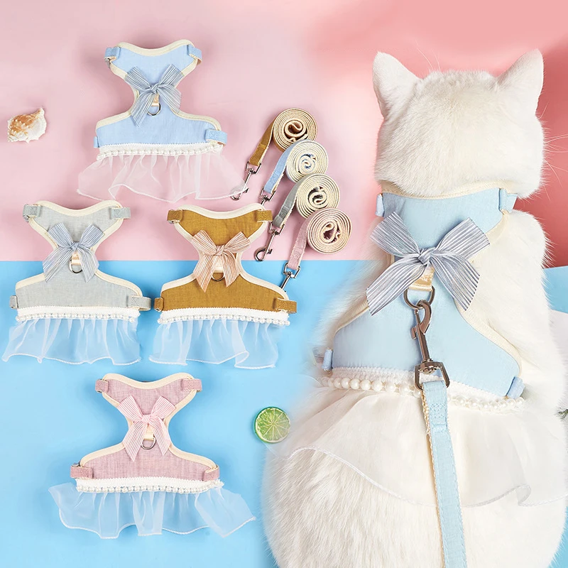 

Шлейка и поводок для маленьких собак и кошек