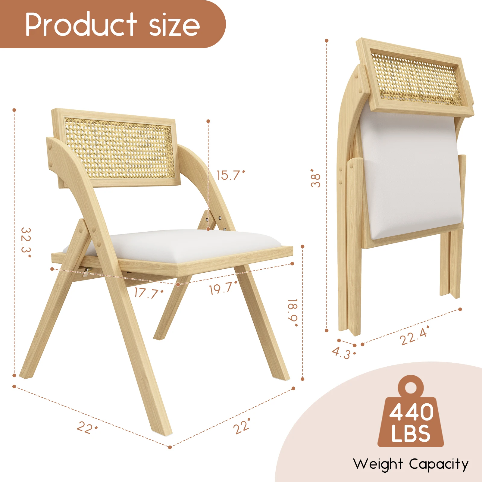 Набор складных обеденных стульев из 4 предметов деревянные складные обеденные