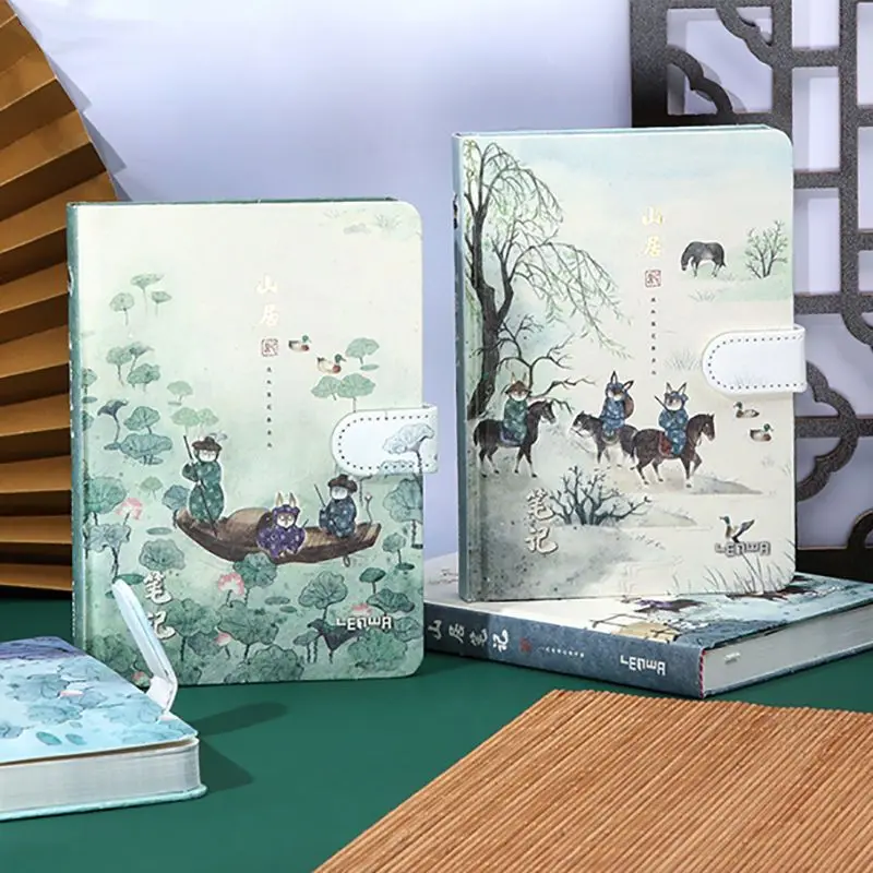 

32K Color Page Notebook Chinese Ancient Style Illustration Journal Notebook Diary Sketchbook School Supplies