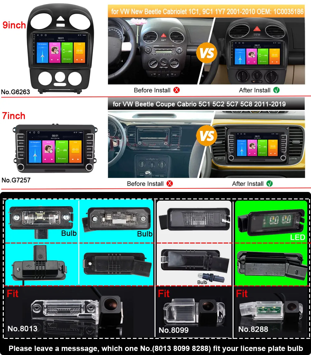 Фото Автомагнитола Android с беспроводным CarPlay, GPS-навигацией и HD-камерой заднего вида для VW New Beetle Cabriolet 1C1 9C1 1Y7 Coupe Cabrio 5C №3
