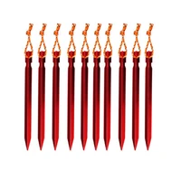 10pcslot 18cm aluminum canopy tri beam tent pegs garden stakes ground nail heavy duty with reflective cord hammock camping