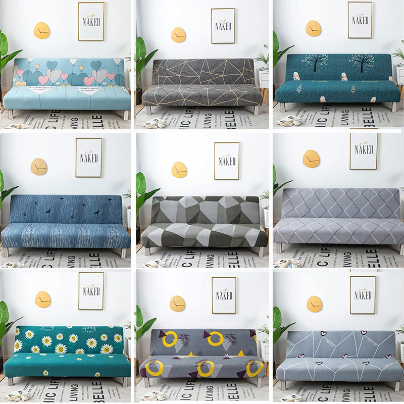 

Floral Elastic Armless All-inclusive Retractable Sofa Bed Cover Fabric Sofa Cushion for Living Room Sofa Cover for Living Room