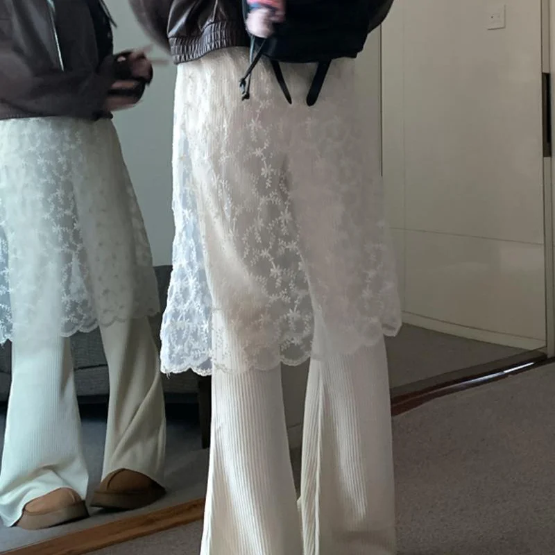 Y2K весенне-осенние искусственные брюки из двух предметов женские 2022 новые