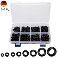 295 pcs rubber grommets set o ring washer seals watertightness assortment kit protects wire cable hose with plactic box