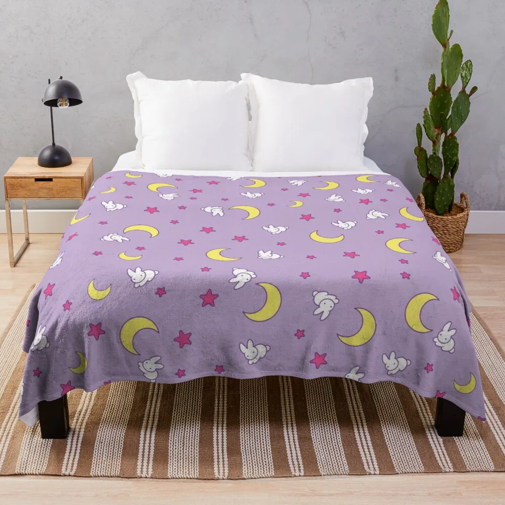

Usagi Blanket - Sailor Moon - Crescent Moon and Bunny Pattern Throw Blanket