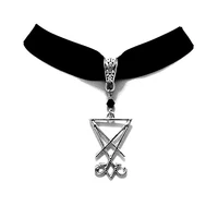 new hot sale gothic lucifers mark collar satan symbol seal demon baphomet gothic pagan goddess collar