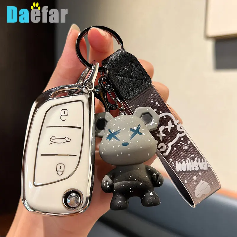 TPU Car Key Case Cover For Peugeot 306 407 807 For DS DS3 DS4 DS5 DS6 For Citroen C1 C2 C3 C4 C5 XSARA PICA Key Shells Fob