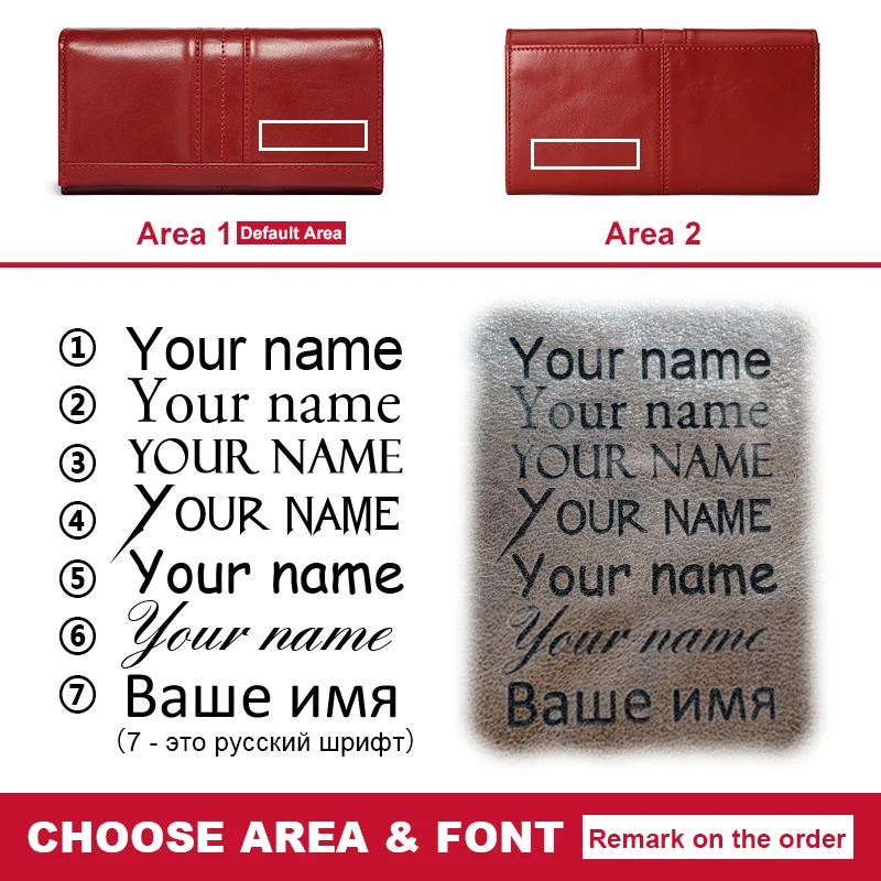 Free Engraving Wallets Genuine Leather Women Long Purse RFID Female Phone Clutches Capacity Handy Passport Wallet Card Holder