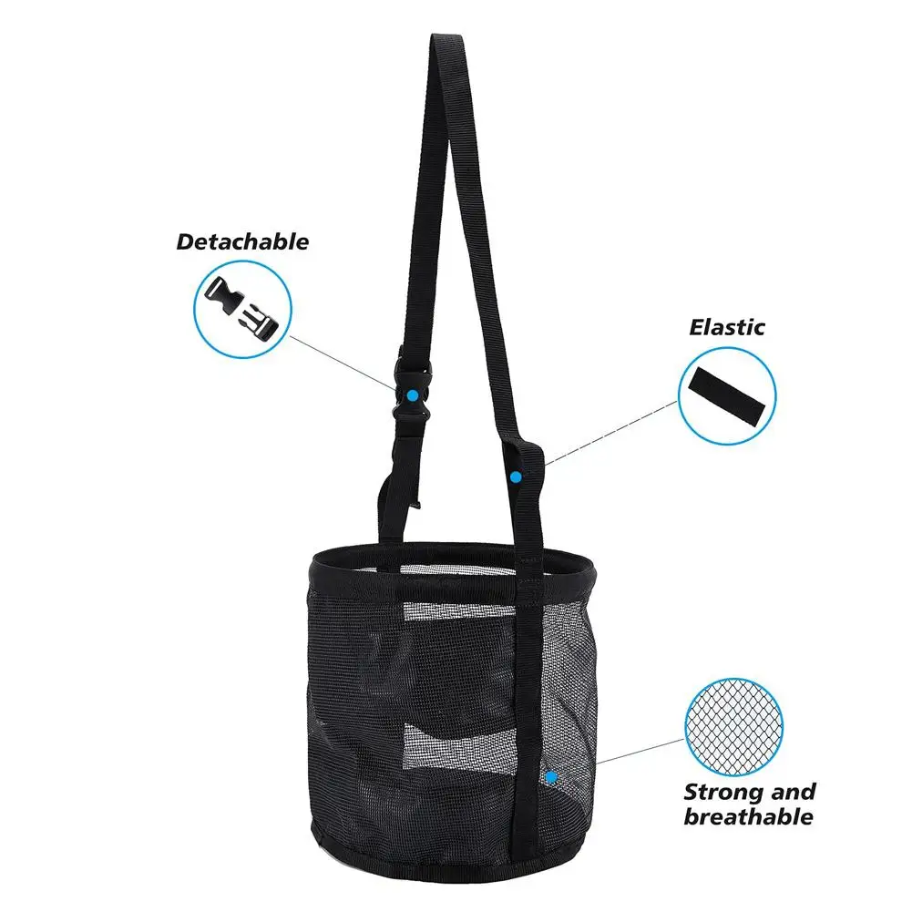 

Horse Mesh Feeding Bag Breathable Adjustable Spill-proof 1200d Double Layer Bottom Slow Food Bag