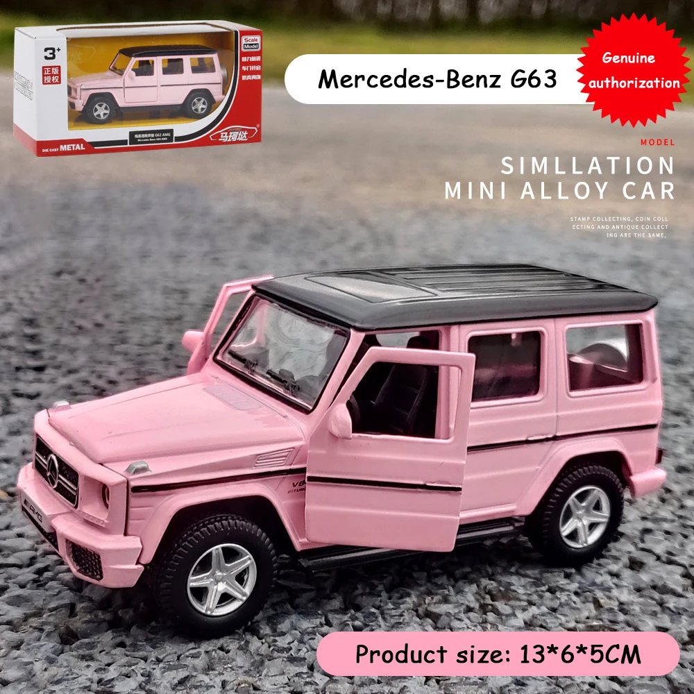 

1:36 Novo mercedes-benz grande g g63 liga fora de estrada modelo de veículo simulação som e luz puxar para trás brinquedo carro