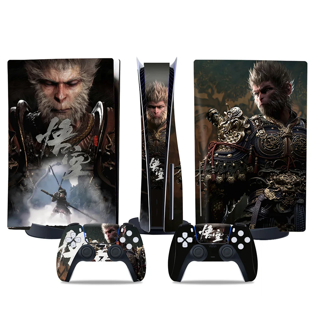 Черная математическая наклейка Wukong для PS5 Защитная Наклейка консоли контроллера