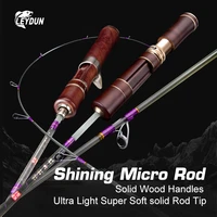 leydun micro ul fishing rods glass rod ultralight 1 5 2 5 section wood handle solid top tip travel spinning casting ejection rod
