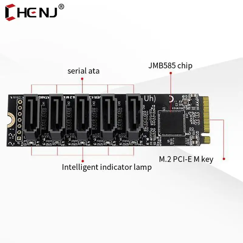 

Плата расширения M.2 NGFF B-Key Sata-SATA 3 5 портов, плата расширения 6 Гбит/с, чипсет JMB575, поддержка SSD HDD, 80x22 мм, 1 шт.