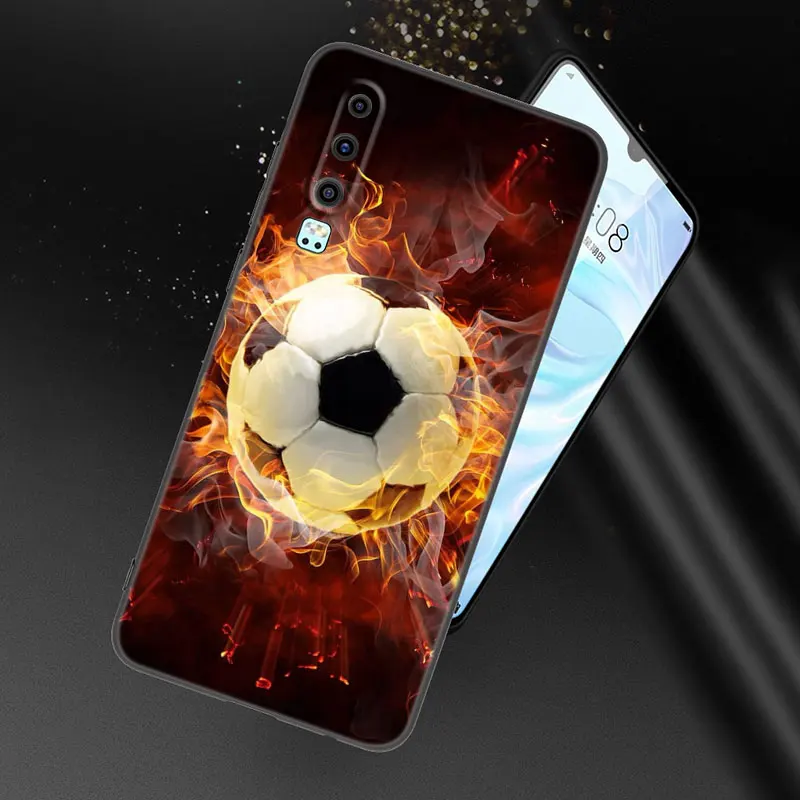 Чехол для телефона с огненным футбольным мячом Huawei P20 P30 P40 P50 P Smart Z S Pro P8 P9 P10 Lite 5G E