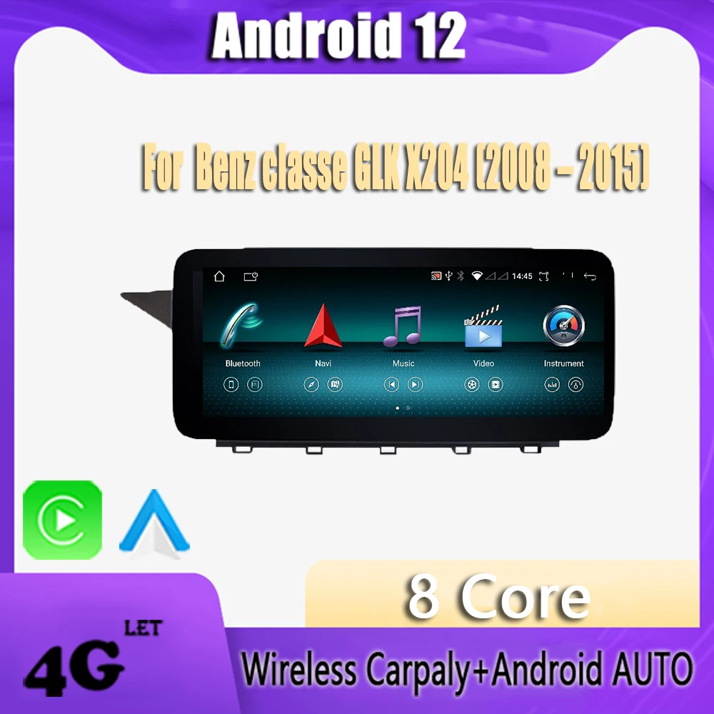 

10.25"Android 12 Car Radio Multimedia Player For Benz classe GLK X204 (2008 – 2015) Navigation GPS DSP Carplay WIFI
