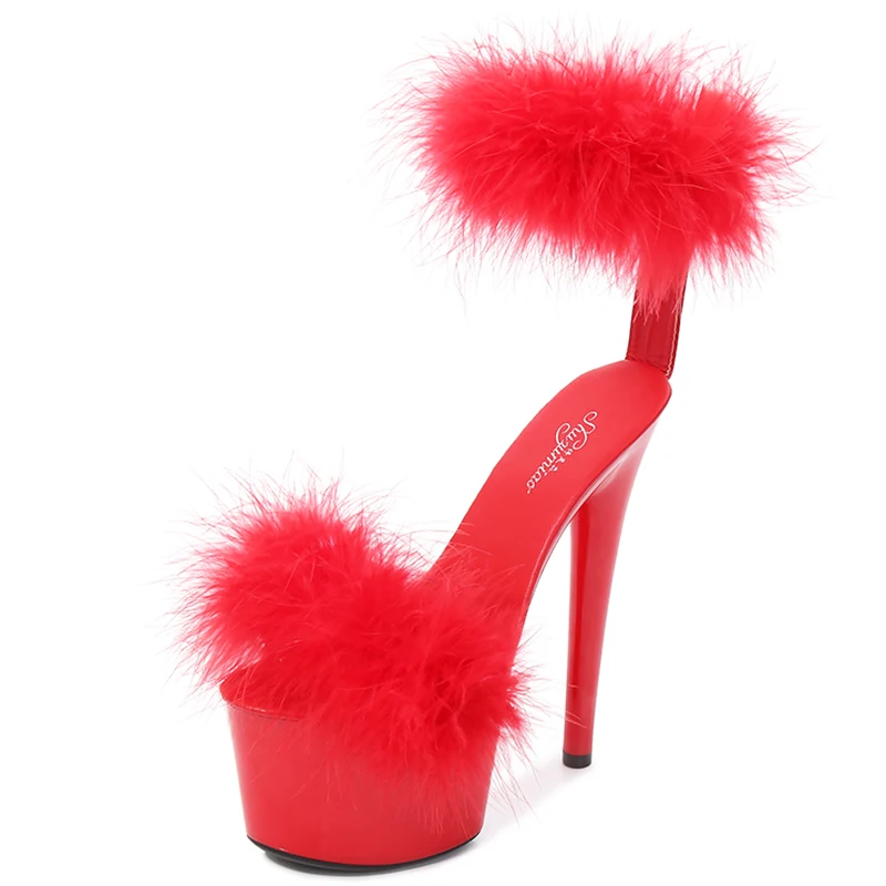 Женские вечерние туфли на каблуке-шпильке 17 см привлекательные изысканные с