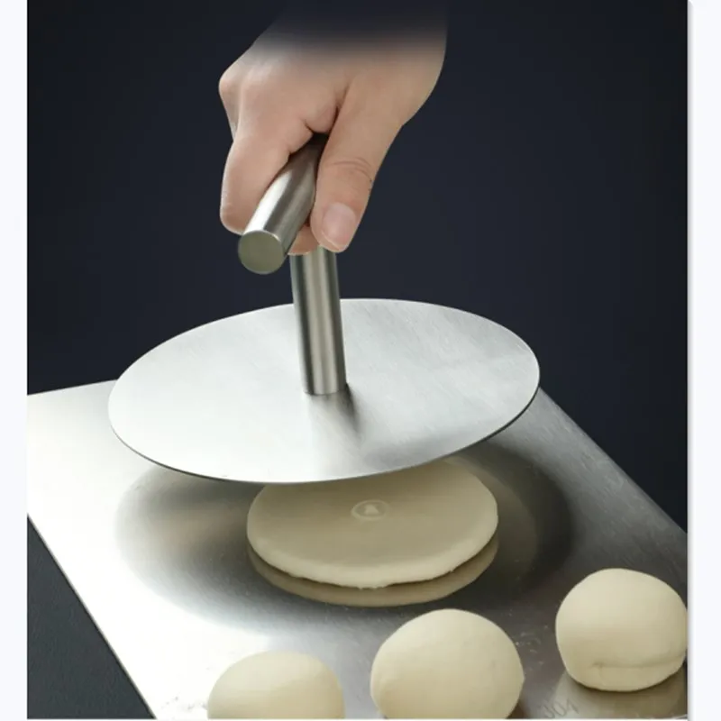 

Kitchen Tool Stainless Steel Round Tortilla Press with Handle for Household hand pressure Pie Crust Cookie Pastry