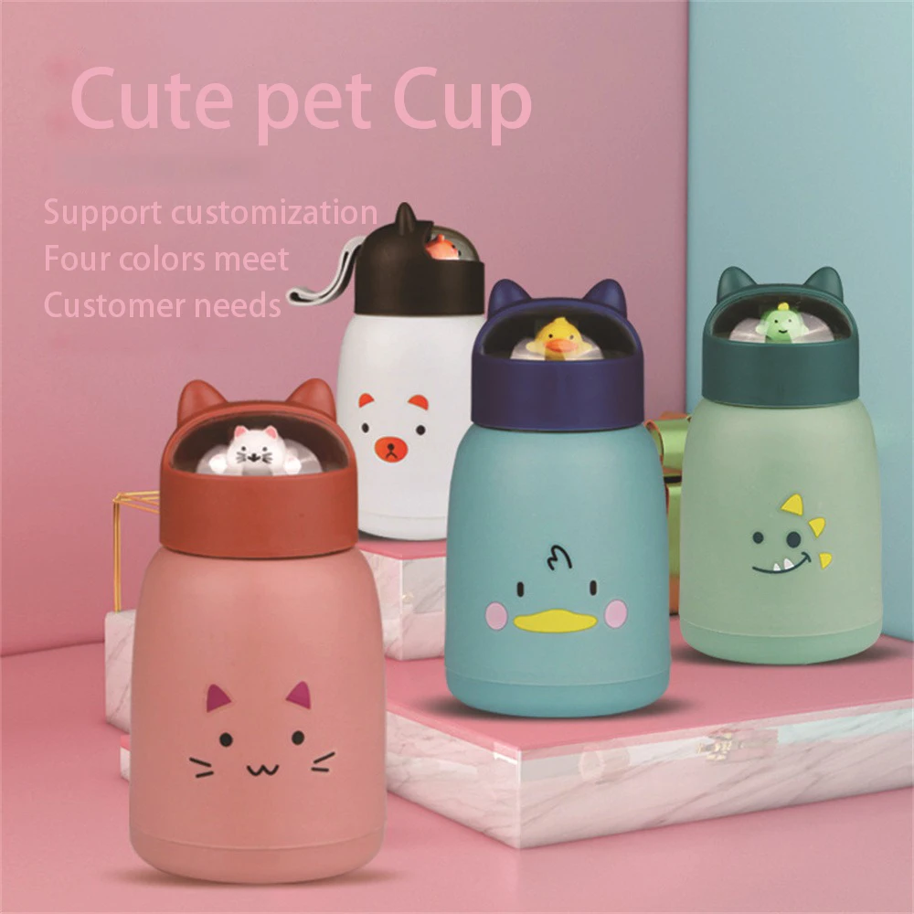 Water Coffee Tea Portable Bottle Large Capacity Micro-landscape Three-dimensional Double-layer Glass Pet Cup Drinkware