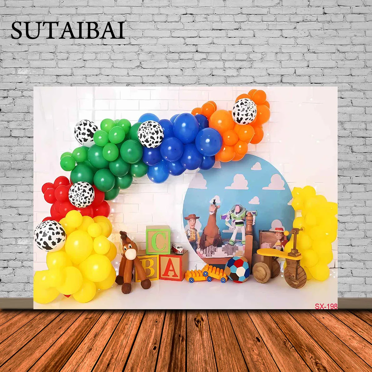 

Disney Custom Toy Story Photography Backdrop Baby Shower Boys Happy Birthday Party Background Photocall Prop Decoration Banner