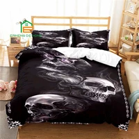 dark skull pattern duvet cover set pillowcase bedding set aueuus size for kids bedroom decor