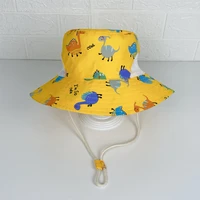 spring summer children cotton cartoon bucket cap for boys printing floral baby girls sun hat dinosaur kids bonnet