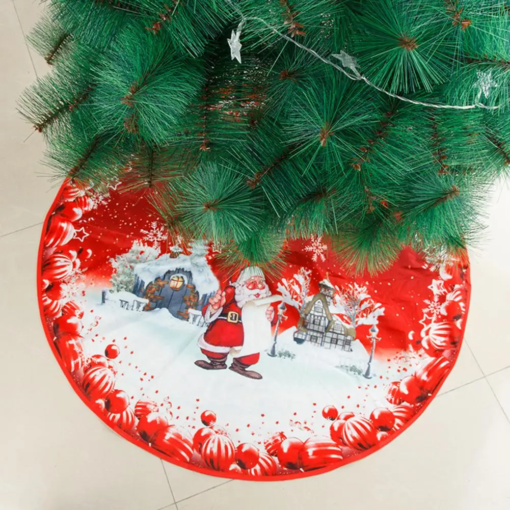 

Anti-pilling Unique Xmas Party Indoor Decor Santa Claus Elk Tree Pad Anti-fade Christmas Tree Pad Digital Print for Festival