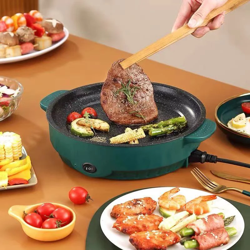 Electric MultiCooker 220V Electric Frying Pan Househould Barbecue Fried Steak Fish Omelette Frying Pan Non-stick Cooking Machine