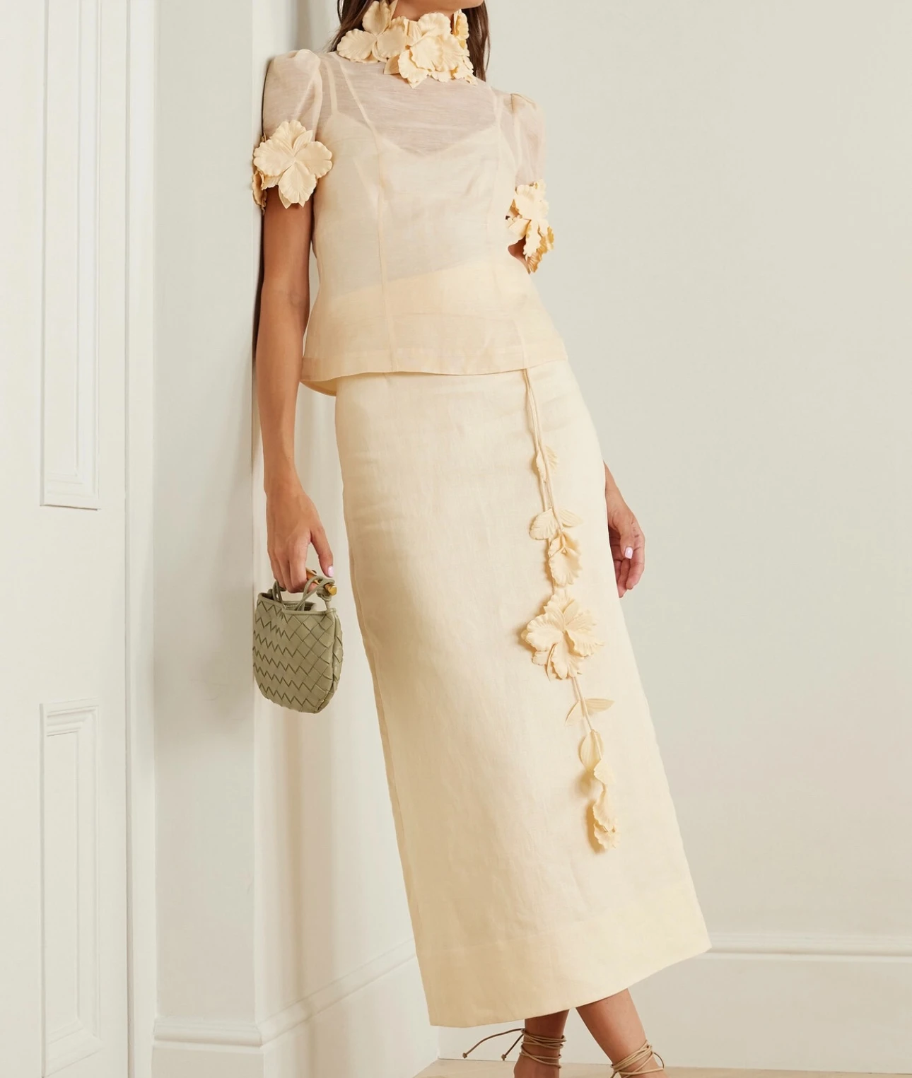 

Zim женская модель, Высококачественная льняная рубашка с длинным рукавом + юбка, комплект из двух предметов, элегантное вечернее платье средней длины