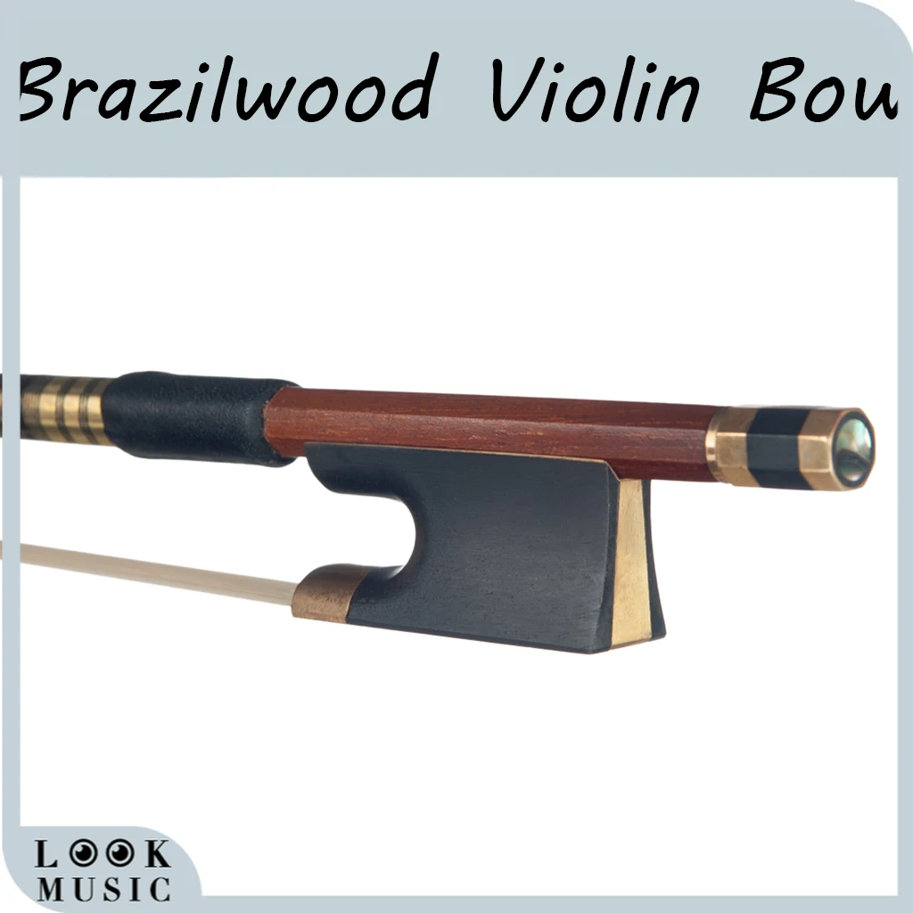 

Стандартный 4/4 лук для скрипки, круглая палочка из бразильского дерева с эбеновой лягушкой, монгольский лошадиный волос, хорошо балансирует