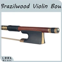 standard 44 violin bow brazilwood round stick w ebony frog mongolian horse hair bow well balance