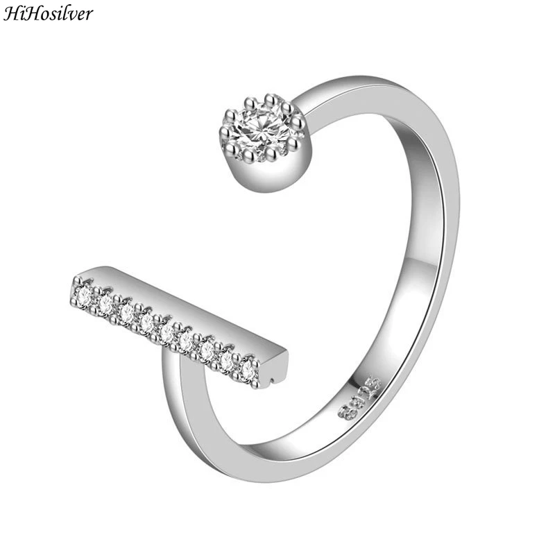 

HiHosilver 925 Silver Needle Woman's Trendy High-quality Jewelry T Crystals CZ Zircon Ring HS0183