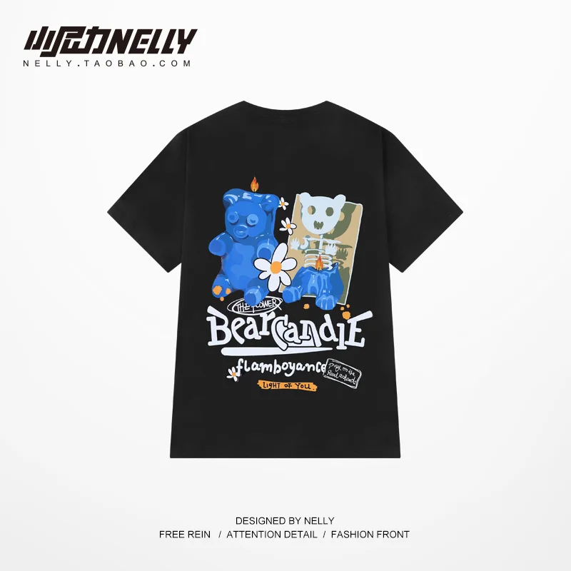 

Nelly 2022 Short Sleeve T-shirt Men's Summer New Trend Cotton Loose Top Young Couple T-shirt Men's And Women's BF Style