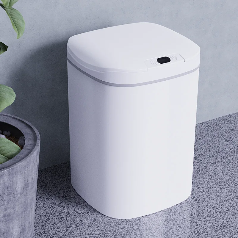 White Plastic Smart Trash Can Bedroom Paper Basket Kitchen Storage Trash Bin Bag Holder Eco Friendly Cocina Trash Bag Holder