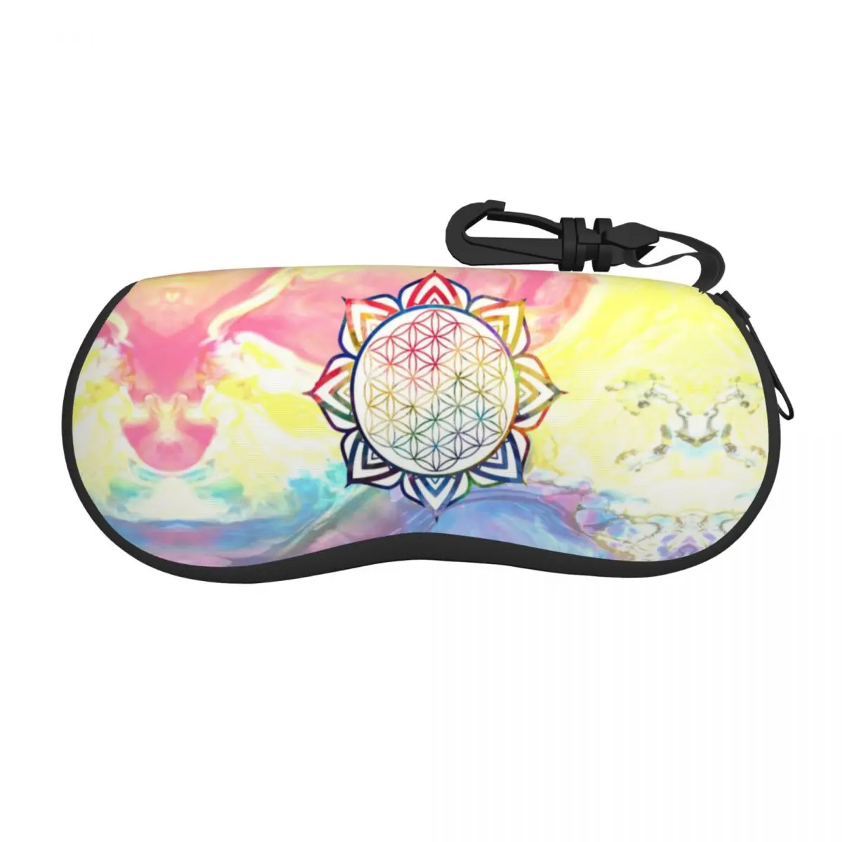 

Оригинальные радужные очки в форме цветка лотоса, мандала, ракушки, унисекс, дорожные буддистские очки, искусственные солнцезащитные очки, защитная коробка