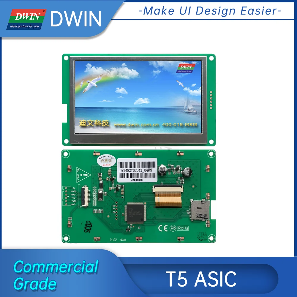 Базовый HMI TFT ЖК-экран DWIN 4 3 дюйма 480 × 272 пикселей для Arduino с несенсорной серии UART
