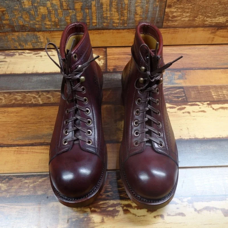 

Style British Mens New Genuine Leather Ankle Boot Round Toe Lace Up Breathable Cowhide Fashion Outdoor High Quality Boot