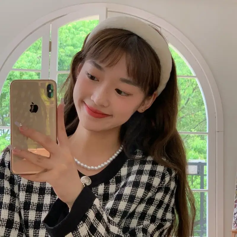 

Новые модные милые карамельные цвета, имитация кроличьего меха, ободок для волос, ободок, повязка на голову, зимний меховой головной убор, аксессуары для волос для женщин и девочек