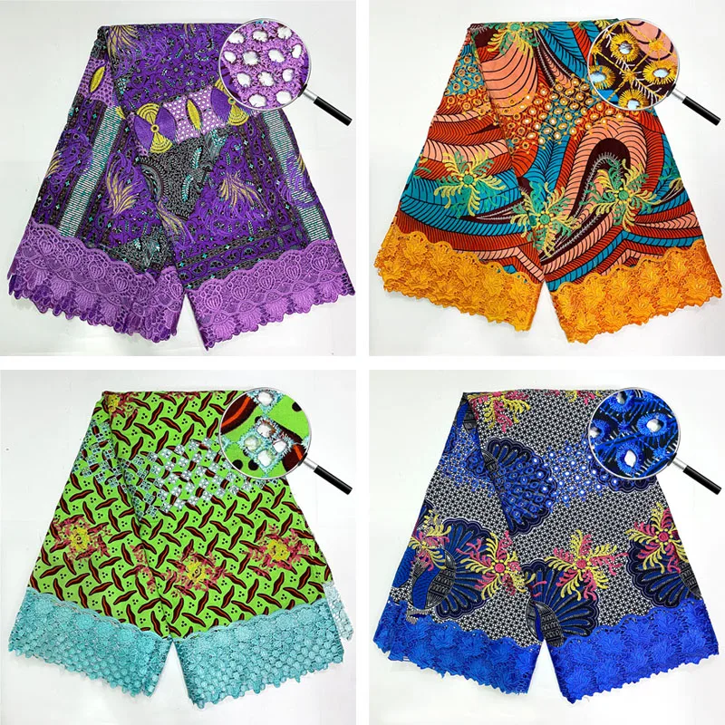 

100% Cotton African Lace Fabric 2022 High Quality Guipure Fringe Embroidery Ankara Prints Wax For Sewing Dress Crafts Material