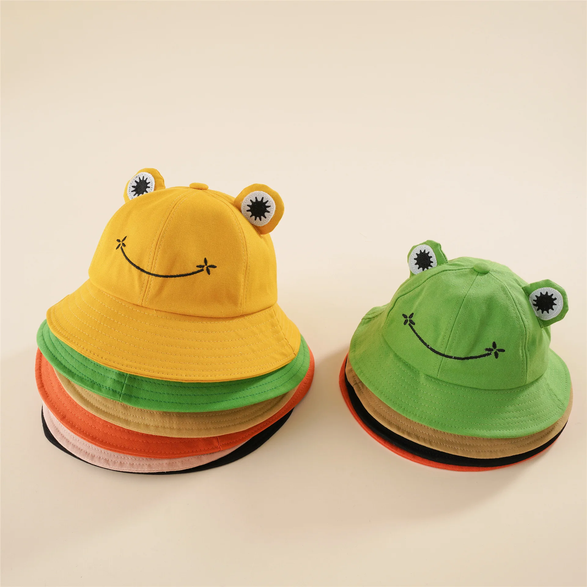 Parent-Kid Cartoon Frog Bucket Hat Panama Fishing Cap Cute Froggy Hat Femme Bob Chapeau Outdoor Sunscreen Fisherman Gorros
