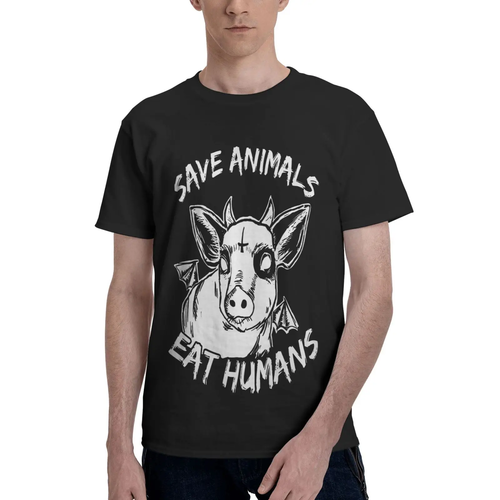 

Мужская футболка в стиле аниме, с принтом снимающих животных, снимающих злых свинок