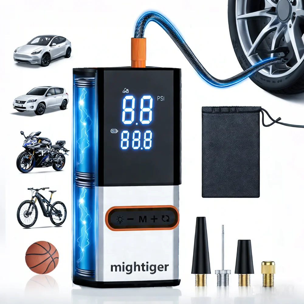 Портативный беспроводной автомобильный воздушный насос 12 В 150 фунтов на квадратный дюйм, воздушный компрессор для шин для мотоциклов, велосипедов, грузовиков, супермощный надувной насос