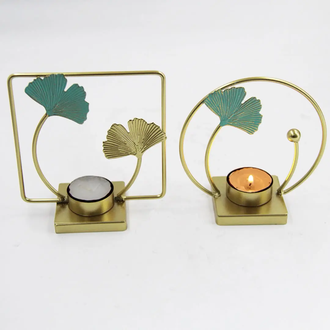Home Decoration Accessories Pastoral Style Interior Tabletop Ornament Metal Candlestick Crafts