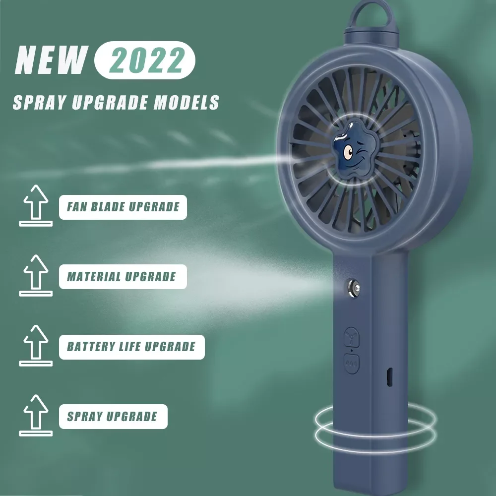 

2 in 1 Spray Mute Fan Mini Student Handheld Fan USB Rechargeable Outdoor Water Replenishing Instrument Refrigeration Humidifier