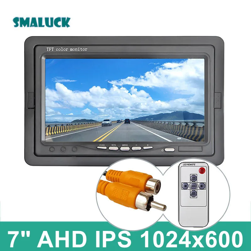 

SMALUCK 7-дюймовый AHD IPS AV автомобильный монитор Монитор заднего вида Поддержка CVBS 720P 1080P AHD Автомобильная камера