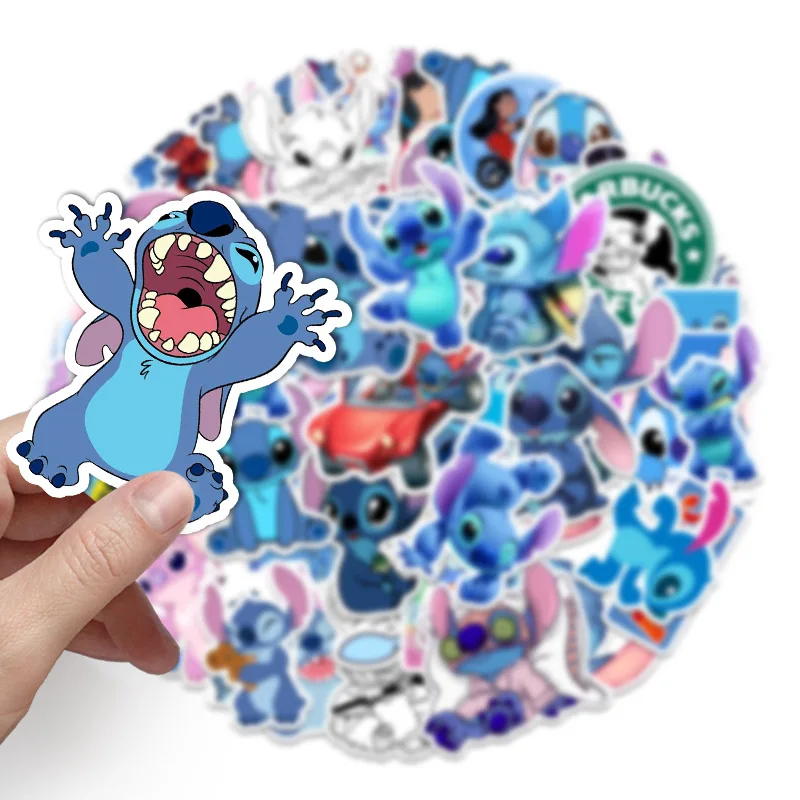 

10/30/50PCS Disney Cute Cartoon Stitch Stickers Phone Laptop Luggage Skateboard Scrapbook Graffiti Sticker Decals Fun for Kids