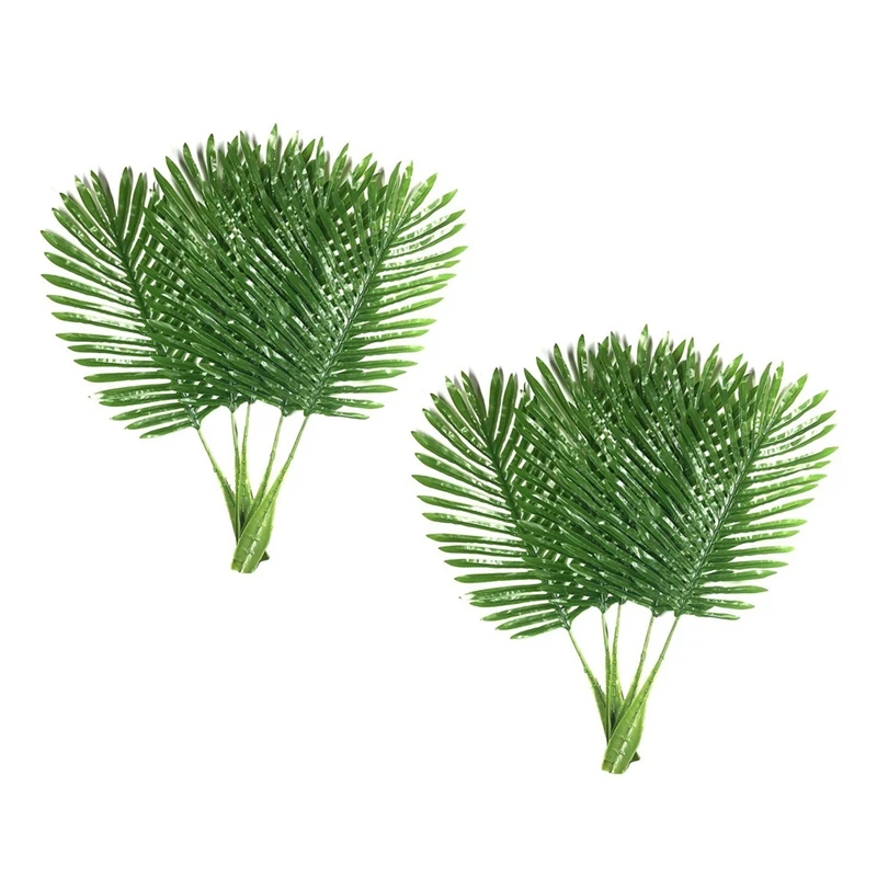 

10 Pack Palm Leaves Fake Faux Artificial Plant Leaves Green Single Leaf Palm 22 Inch
