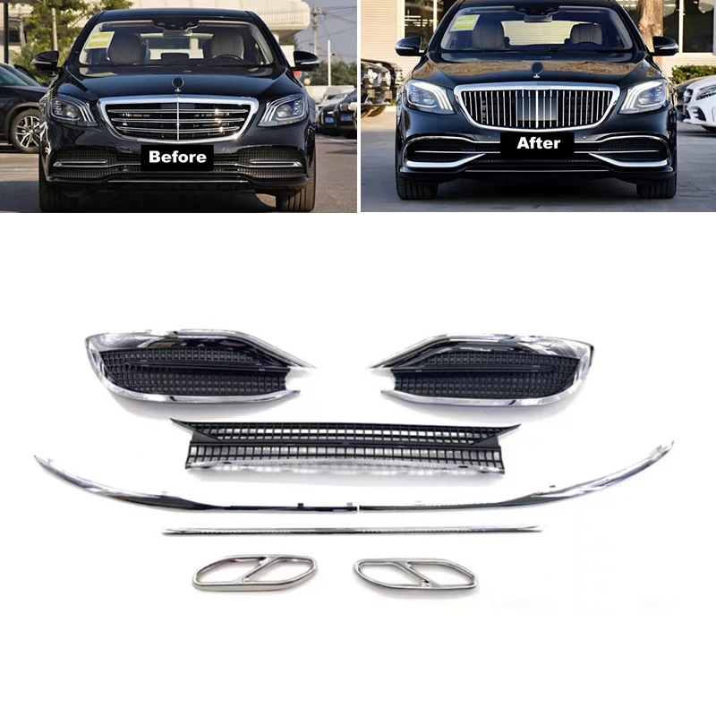 

Решетчатая Решетка переднего бампера Maybach для Mercedes Benz S Class W222 S350 S450 18-20