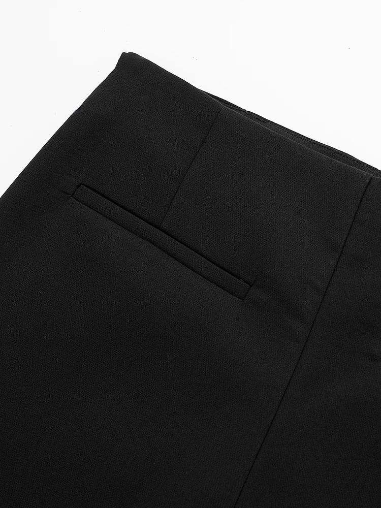 PAILETE Women 2023 fashion with topstitched shorts vintage high waist side zipper female short pants mujer